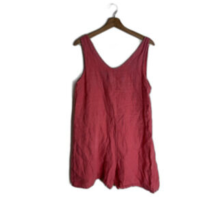 Lungo L'Arno Romper Womens Medium Pink 100% Linen Made Italy Sleeveless Summer